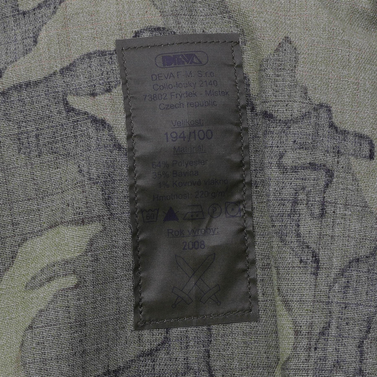 Oryginalna czeska kurtka bojowa wojskowa Polycotton VZ95 w kamuflażu
