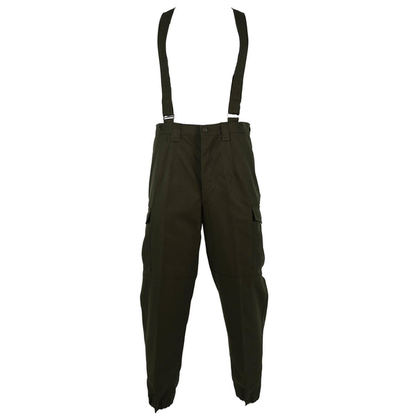 Genuine Austrian army combat pants bib military olive OD overall with braces NEW - GoMilitar