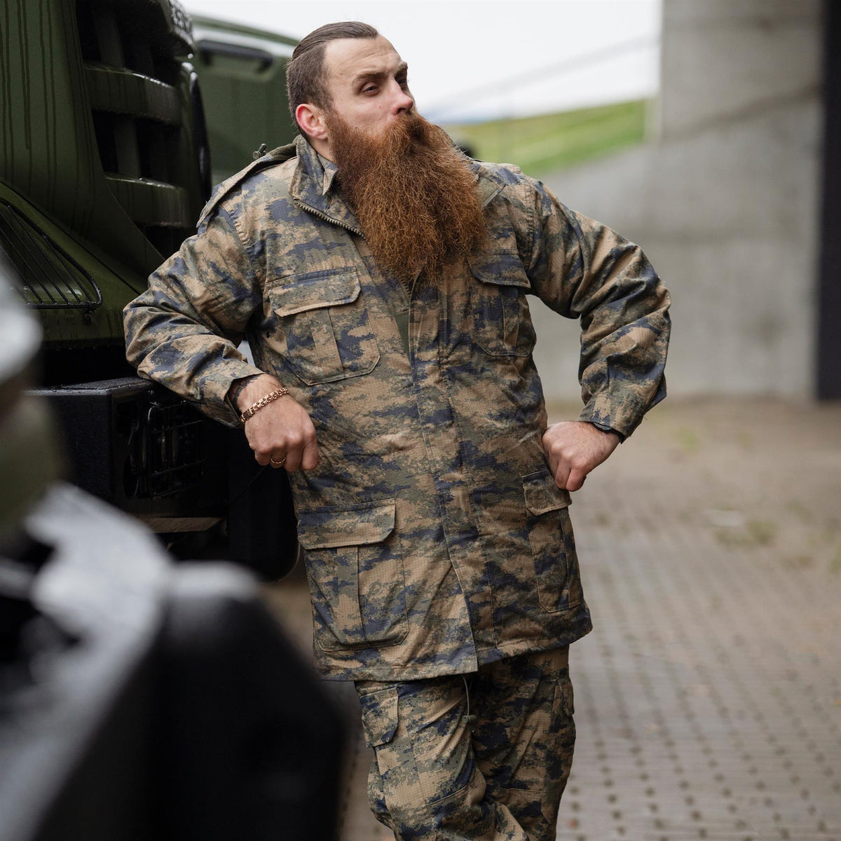 Oryginalny turecki wojskowy parka w kamuflażu cyfrowym z podszewką, wytrzymałą taktyczną ripstop