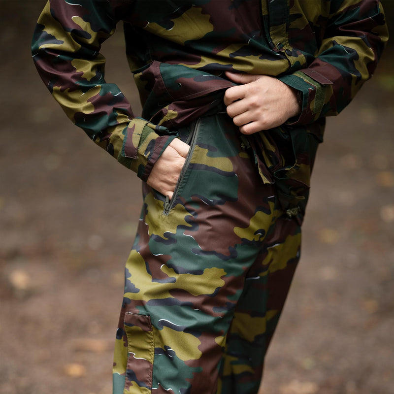 Oryginalne belgijskie wodoodporne spodnie jigsawowe Camo Seyntex deszczowe spodnie