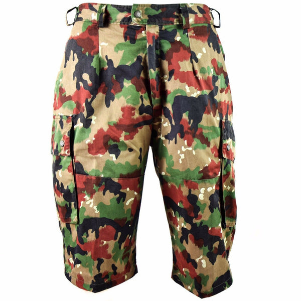 Oryginalne szwajcarskie szorty armii M83 Field Alpenflage Taz 83 Camo Cargo Shorts