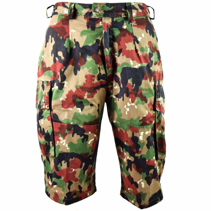 Oryginalne szwajcarskie szorty armii M83 Field Alpenflage Taz 83 Camo Cargo Shorts