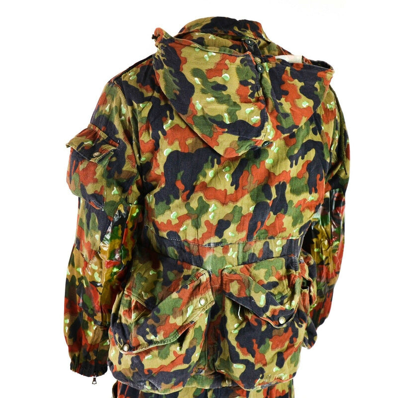 Oryginalna szwajcarska kurtka armii M70 Alpenflage Camo Sniper Combat z kapturem parka