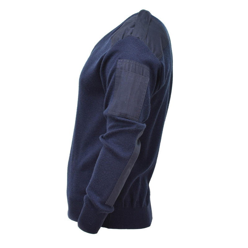 Oryginalny holenderski pullover w szpic niebieskie żebro dzianinowy nadwyżka wojskowa sweter