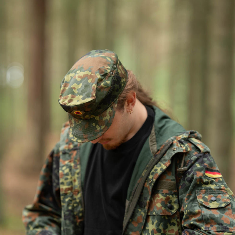 Oryginalny oryginalny armia niemieckiej czapki flecktarn bw las camo wojskowy kapelusz nowy