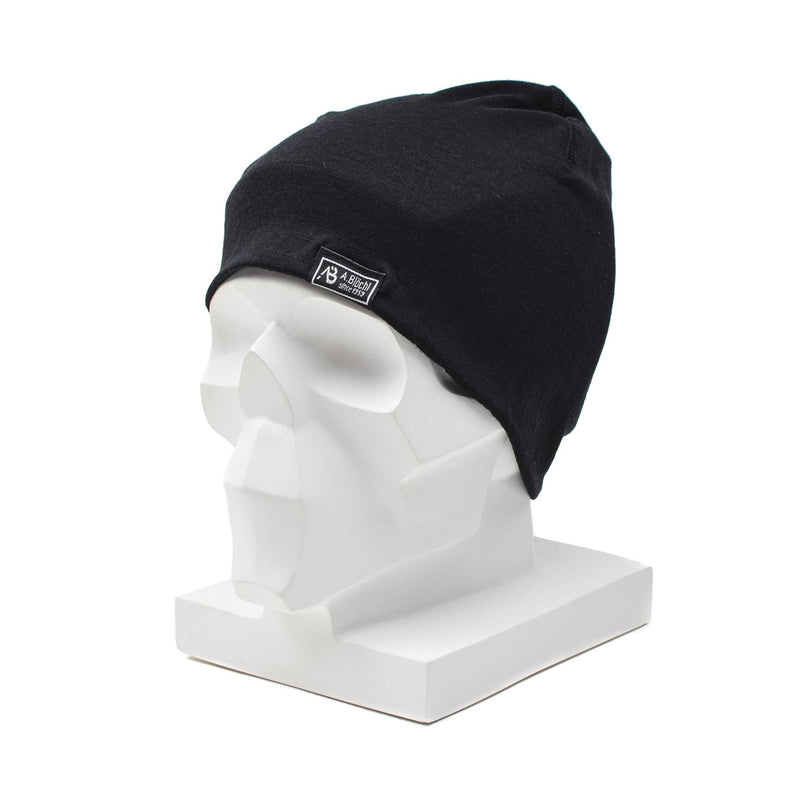 A.Blochl Merino Wook Watch Cap Sports Turing Headwear Oddychający czapka Czarna