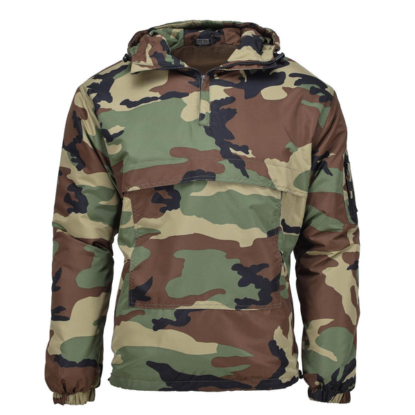Mil-Tec Niemiecki wojskowy kurtka bojowa Winter Woodland Windproof z kapturem wyłożona nowa