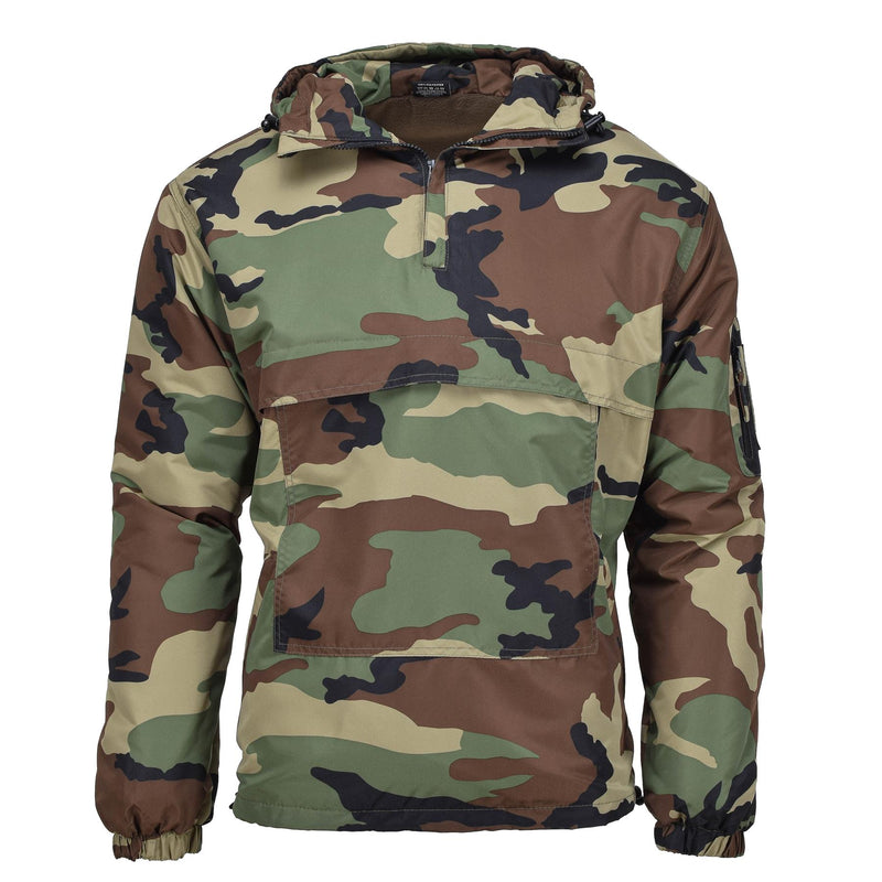 Mil-Tec Niemiecki wojskowy kurtka bojowa Winter Woodland Windproof z kapturem wyłożona nowa