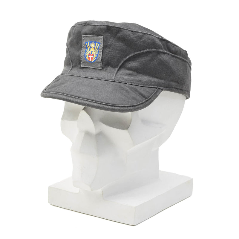 Oryginalny duński wojskowy szary czapka armii lekkie, składane flapy w stylu vintage nowe