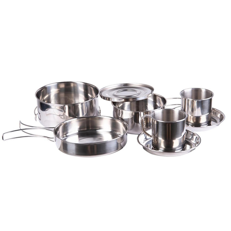 MIL-TEC Outdoor Cureware 8 sztuk stali nierdzewna kubek do gotowania na garnka