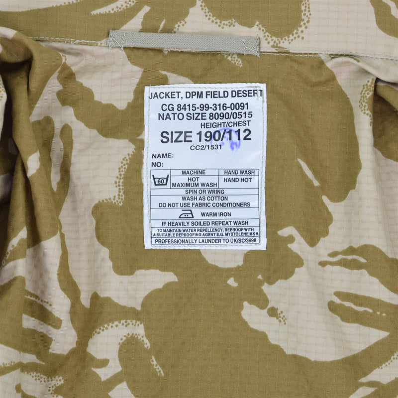 Oryginalna brytyjska kurtka armii Smock Desert Camo Ripstop Parca Wojskowe wydanie NOWOŚĆ