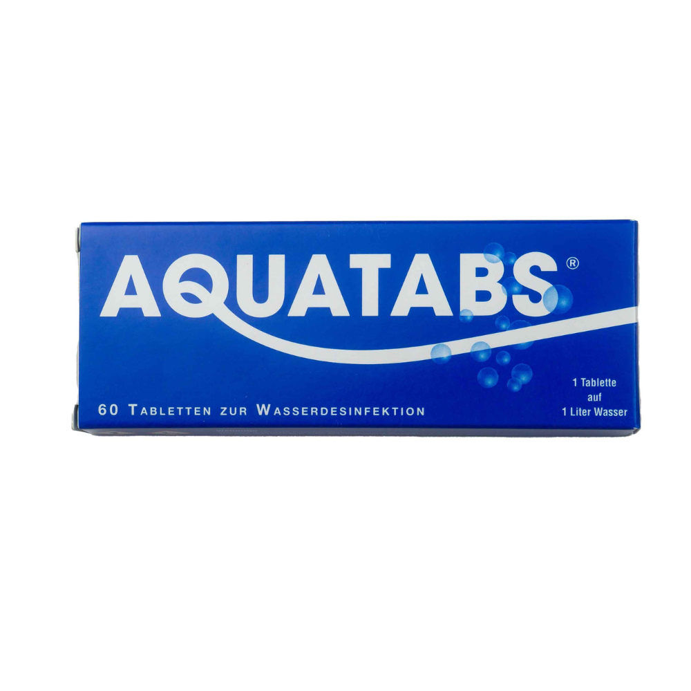 AQUATABS Tabletki do oczyszczania wody 3,5 mg 60 sztuk do podróży na zewnątrz