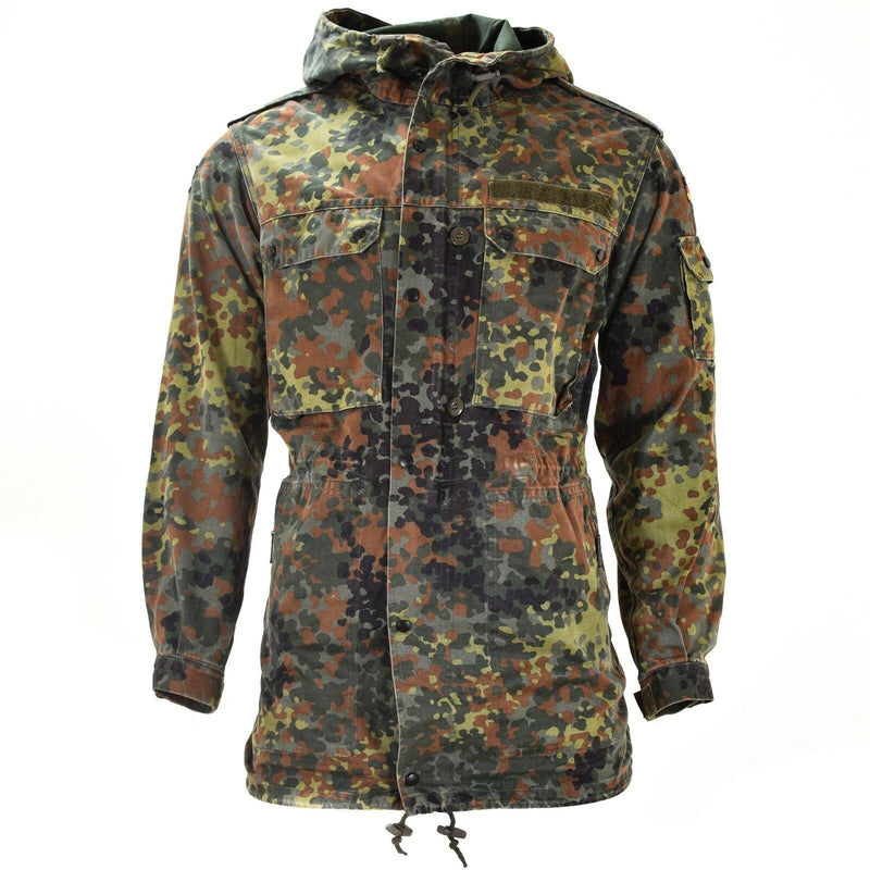 Oryginalna niemiecka kurtka pola armia parka parka wojskowa Flecklecktarn Camo wkładnia