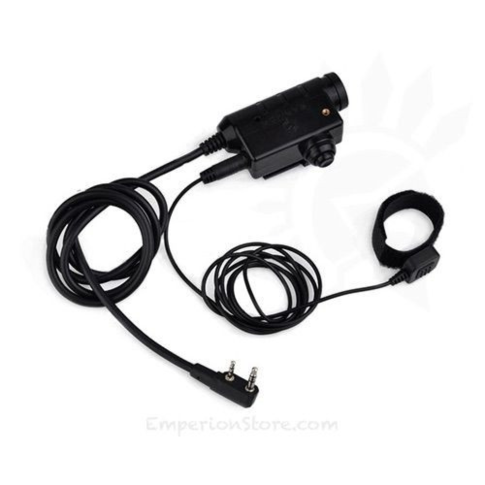Adapter Earmor M52 PTT Midland 2-pinowy przewodowy taktyczny kabel do zestawu słuchawkowego, czarny