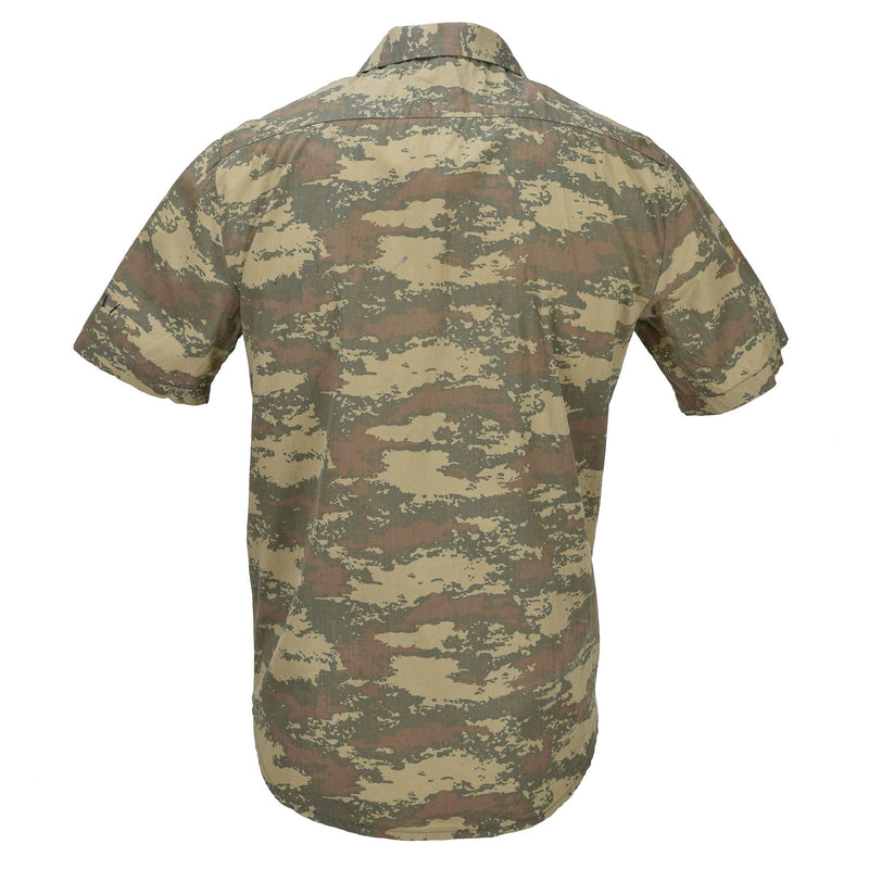 Oryginalne tureckie koszule terenowe armii trwałe Ripstop Camo z krótkim rękawem