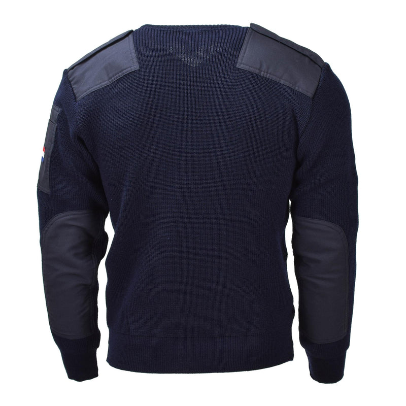 Oryginalny holenderski wojskowy niebieski sweter pullover wełna wełna body -body NOWOŚĆ