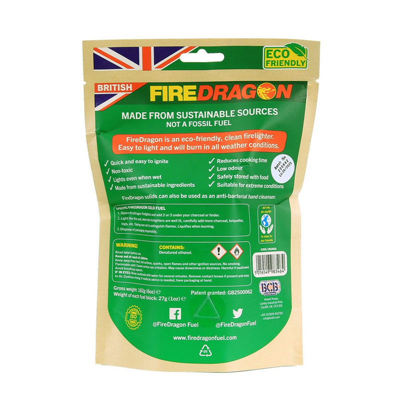 BCB Firedragon Solid Paliwo Blokuje plecakowe paliwo paliwa 6 sztuk Firestarter