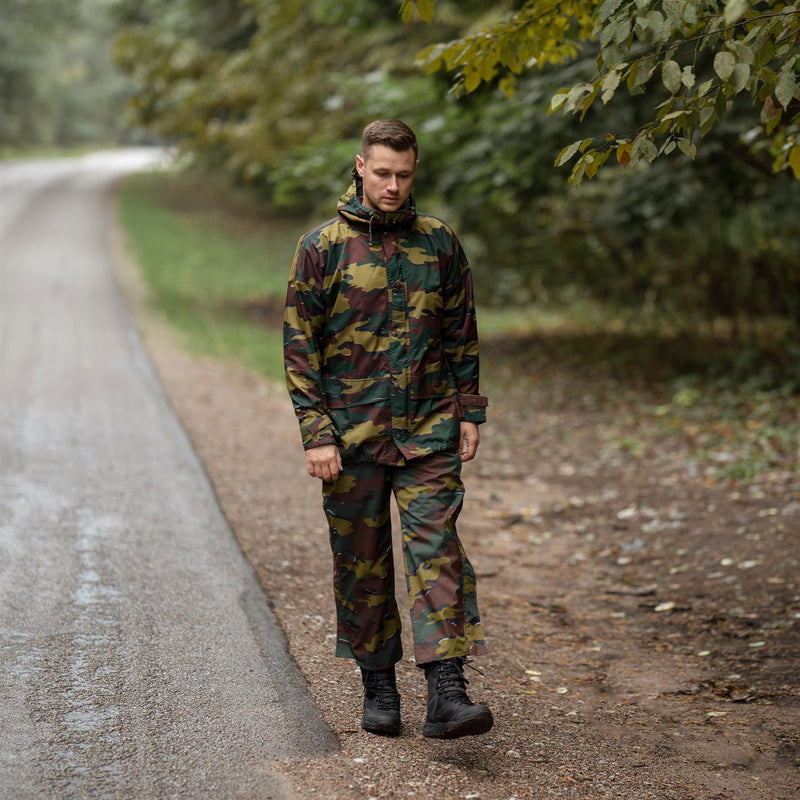 Oryginalne belgijskie wodoodporne spodnie jigsawowe Camo Seyntex deszczowe spodnie