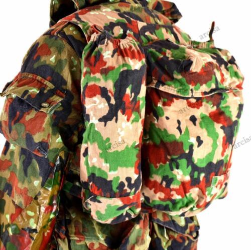 Prawdziwy szwajcarski plecak armii. Szwajcaria Alpenflage Camo Sniper Rucksack Vintage