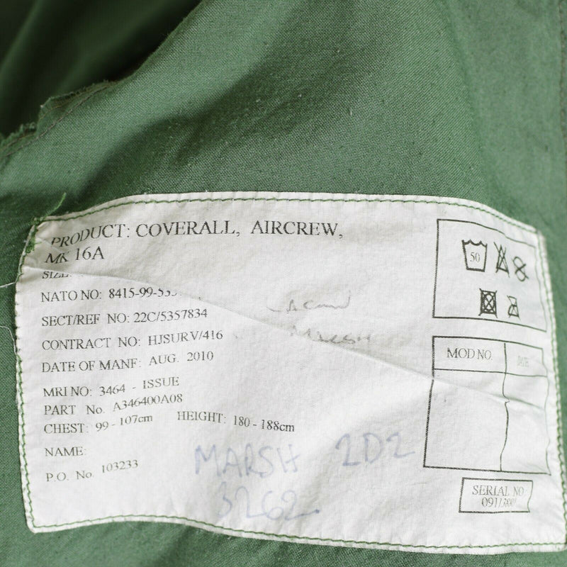 Oryginalna brytyjska armia klimatyzacja MK15 RAF ARAMID SUBEL SUTALL Sage Green Air Force