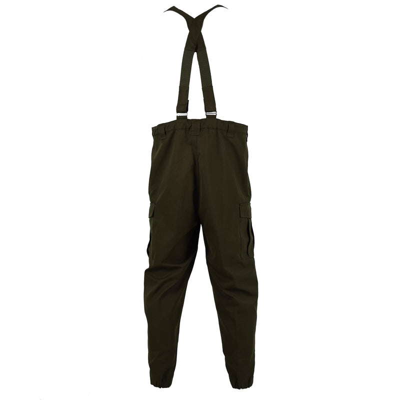 Genuine Austrian army combat pants bib military olive OD overall with braces NEW - GoMilitar