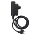 Adapter Earmor M52 PTT Midland 2-pinowy przewodowy taktyczny kabel do zestawu słuchawkowego, czarny