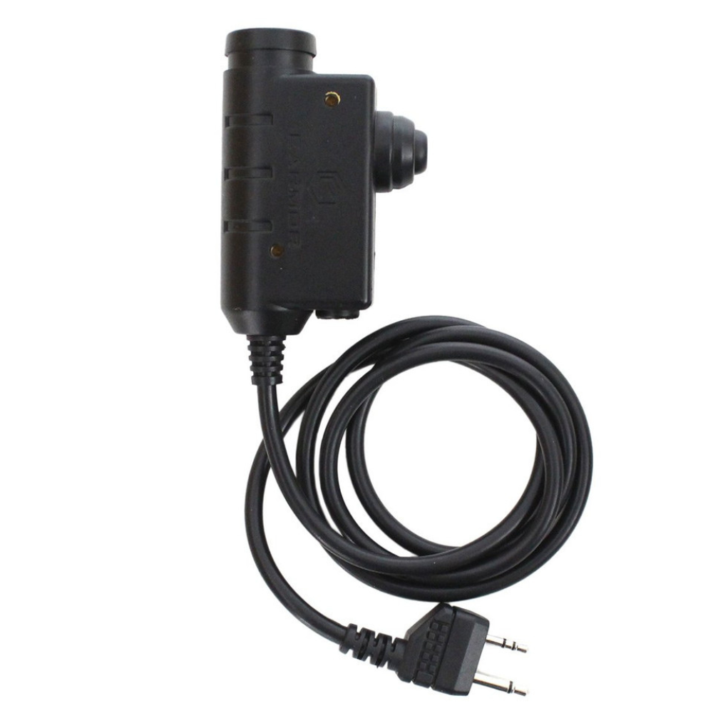 Adapter Earmor M52 PTT Midland 2-pinowy przewodowy taktyczny kabel do zestawu słuchawkowego, czarny
