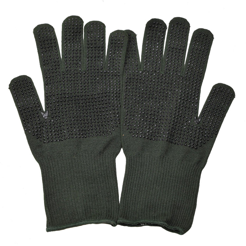 Oryginalne brytyjskie rękawiczki wojskowe przeciw poślizgowi Nomex aramid Fibre Green Nowe