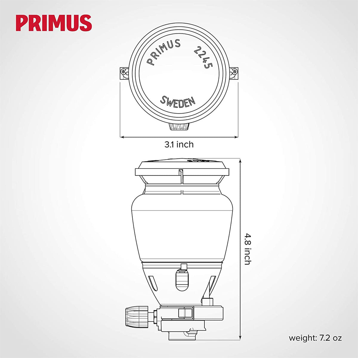 Latarnia gazowa Primus EasyLight 490 lumenów Camping Piesze wycieczki Zewnętrzna szklana lampa