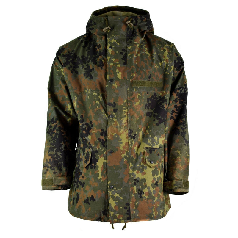 Oryginalna niemiecka kurtka polowa Goretex Flecktarn Wodoodporny sprzęt przeciwdeszczowy Parkana