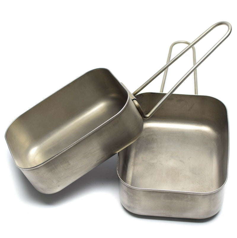 Oryginalny holenderski wojskowy stal nierdzewna 2pcs bałagan puszki meso kit kuchenki wojskowy Bushcraft