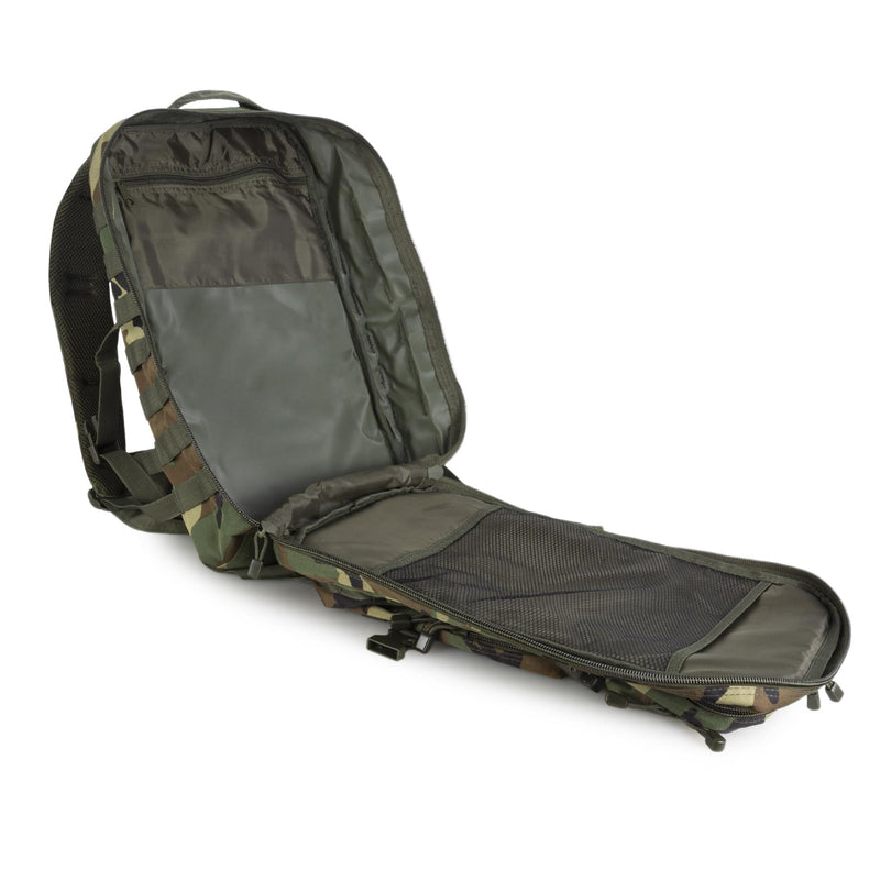 MIL-TEC Assault Trekking Rucksack 36L Backpack Woodland Camo Turing Daypack