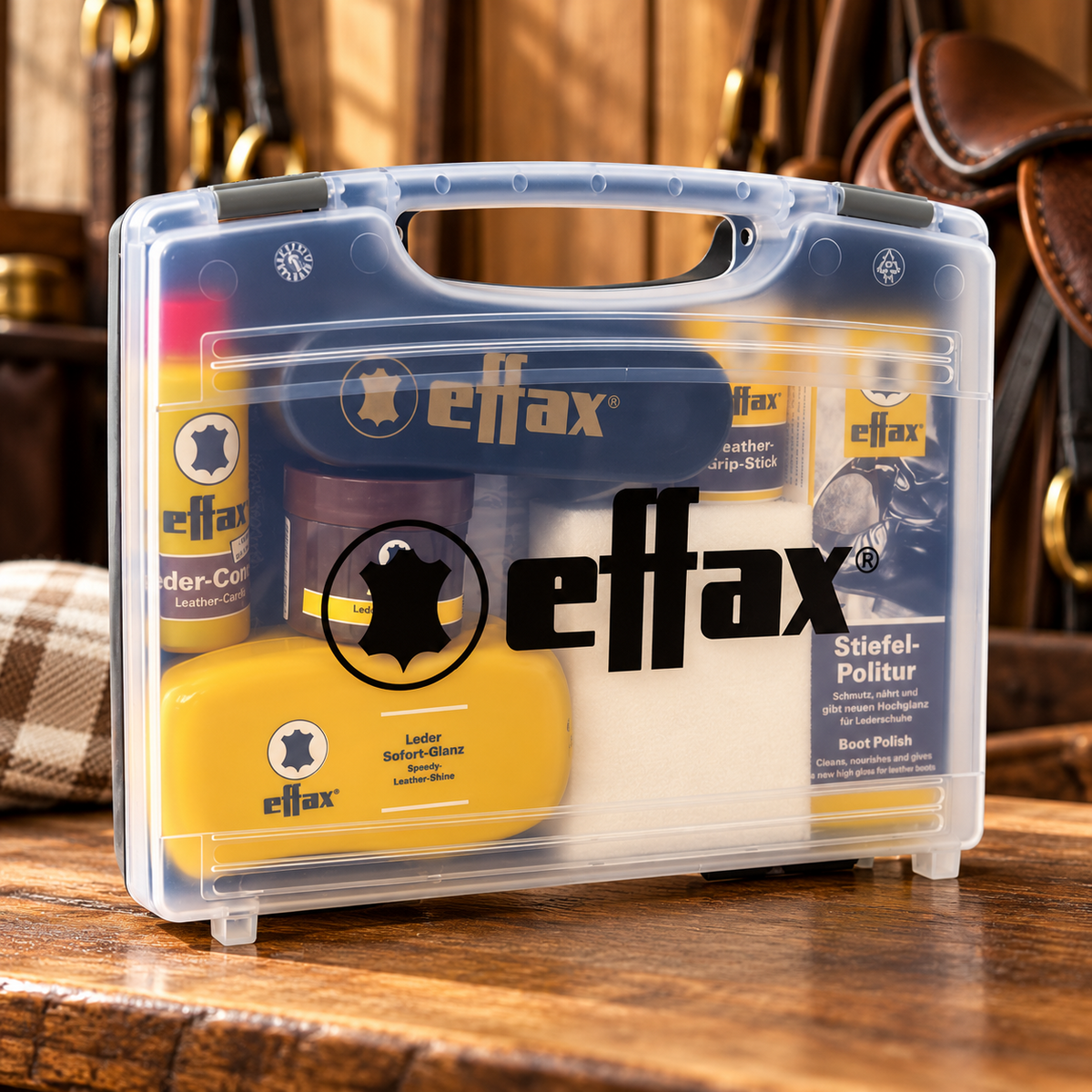 Effax Leather Care Case Kompletny zestaw do czyszczenia skóry i polerowania Zestaw podróżny