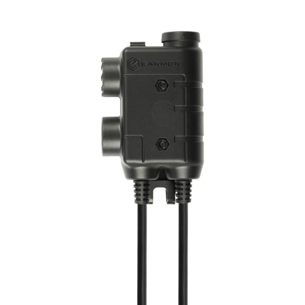 Earmor podwójny adapter PTT Kenwood Baofeng 2-pinowy przewodowy taktyczny zestaw słuchawkowy czarny