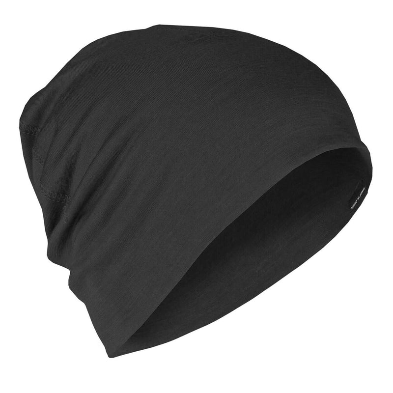 A.Blochl Merino Wook Watch Cap Sports Turing Headwear Oddychający czapka Czarna