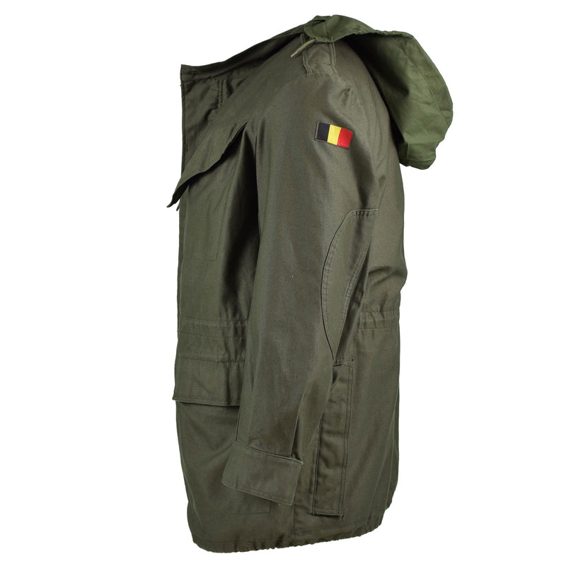 Oryginalna belgijska kurtka polowa M64 Wojskowa Wodoodporna Wodoodporna Parka Olive Nowa