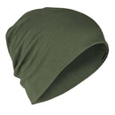 light and warm merino wool watch cap in olive color