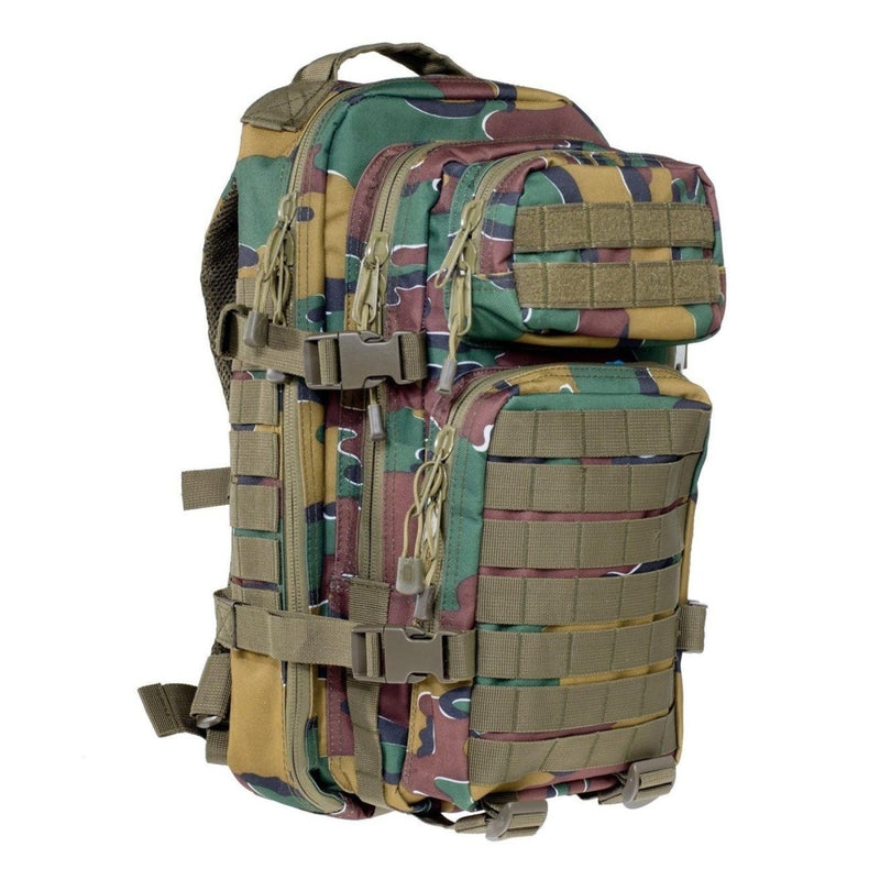 30L A.Blochl U.S. Assault trekking backpack in jigsaw camouflage with MOLLE loops and quick-release waist buckle