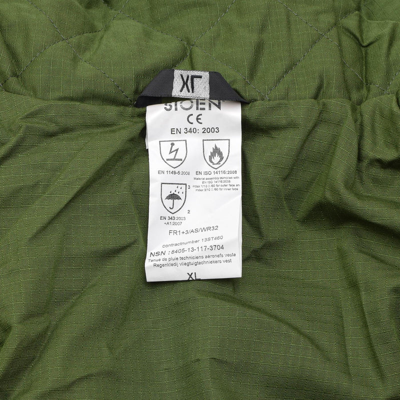 Oryginalna belgijska wojskowa menu deszczowa z podszewką Olive Waterproof Field Nowe