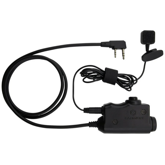 Earmor M52-KEN Adapter PTT Kenwood Baofeng Radio Słuchawki Taktyczne Czarne