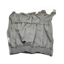 Authentic French military OD olive combat gaiters with full-length zipper and elastic top and bottom bands.