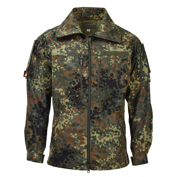 LEO KOHLER Army Army taktyczna Flectarn Camo Kurtka z zapinana na zamek w walce pola regulowana