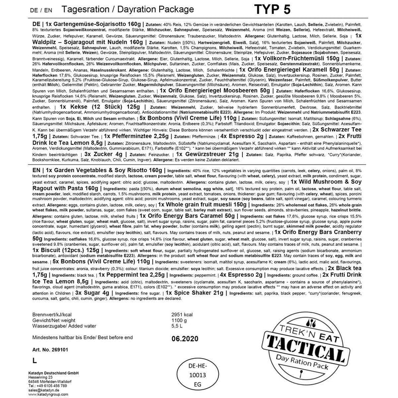 Emergency army survival food vegetarian meal 24h ration military prepper MRE *(TYP5) - GoMilitar