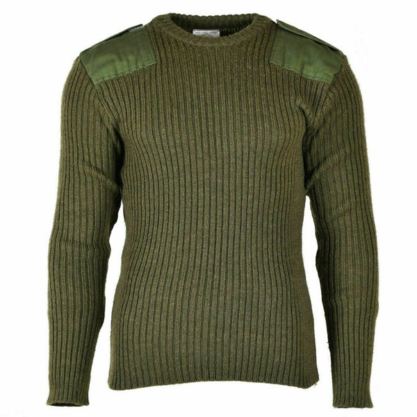 Prawdziwy sweter brytyjska armia pullover commando zielona wełna oliwkowa mąż