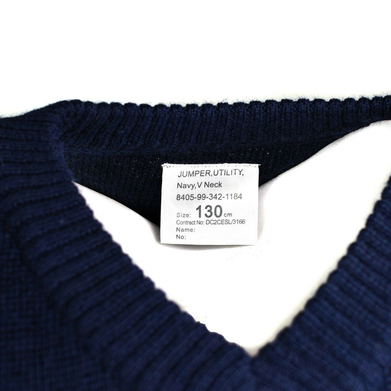 Genuine British Police pullover Utility Jumper blue V-neck sweater NEW - GoMilitar