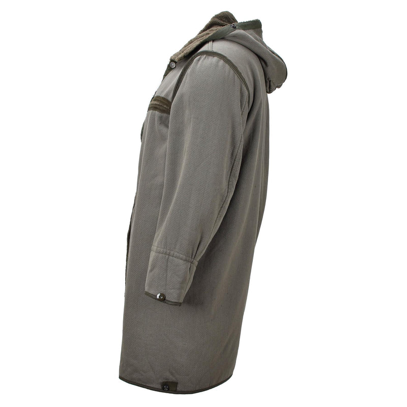 Oryginalne niemieckie wojsko długie Parma Faux Fur Line Thermal Hooded Army Olive