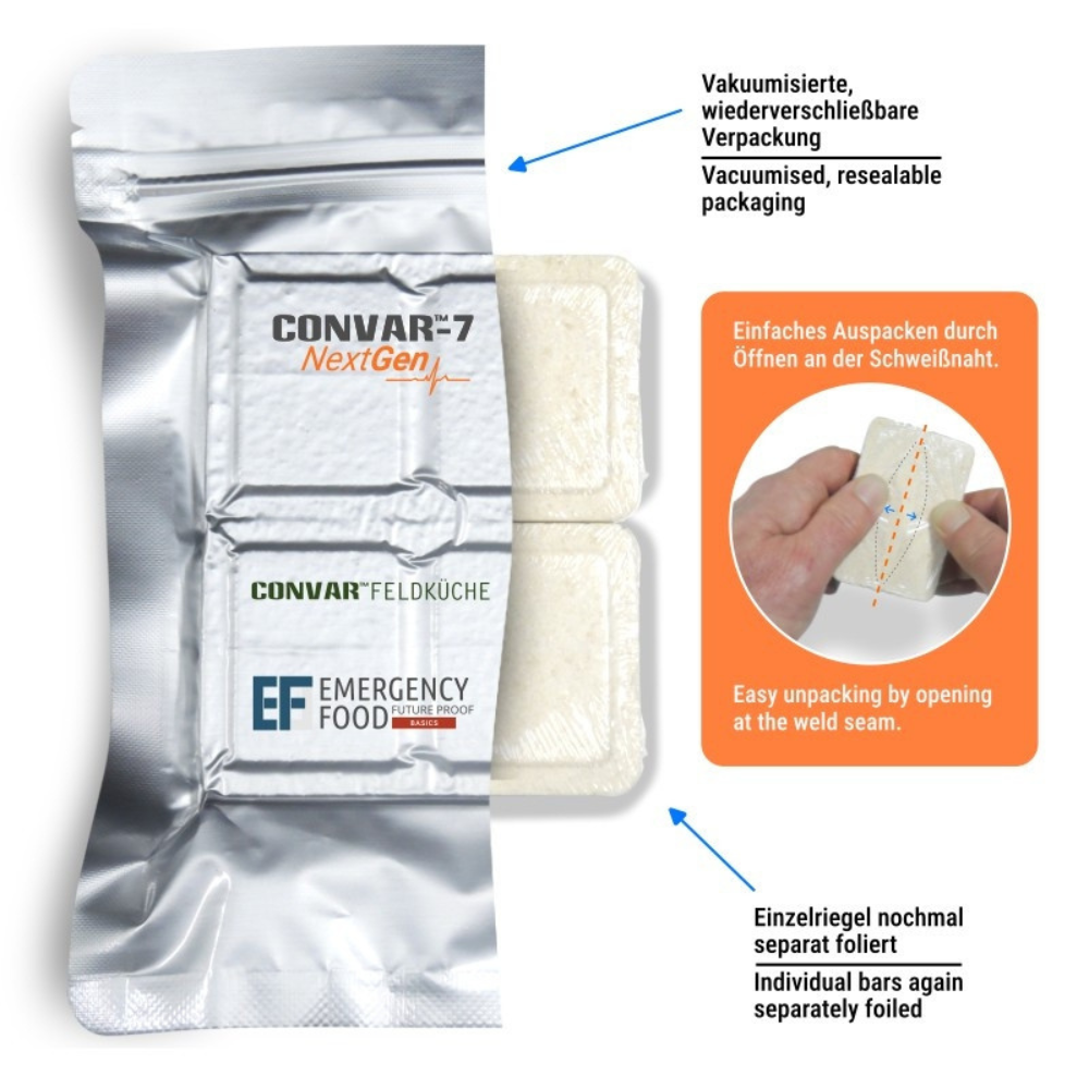 CONVAR Feldküche Energy Protein Bar, klasa wojskowa, 10-letni okres przydatności do spożycia, 120g