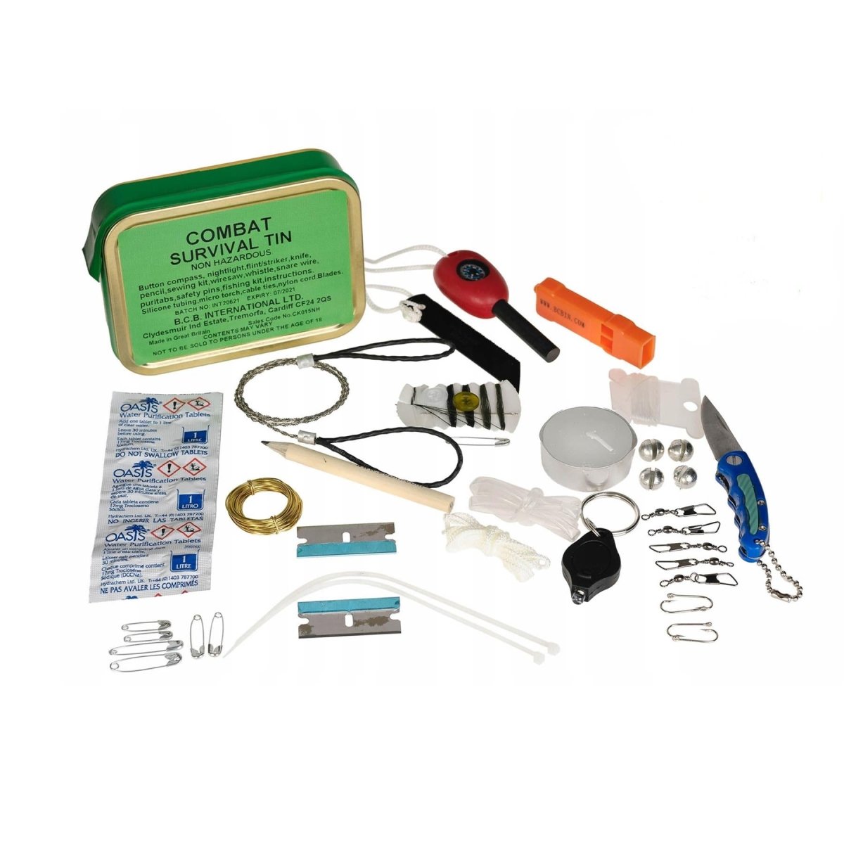 BCB Combat Survival Tin Zestaw First Aid Zestaw na świeżym powietrzu Zestaw przetrwania kempingu
