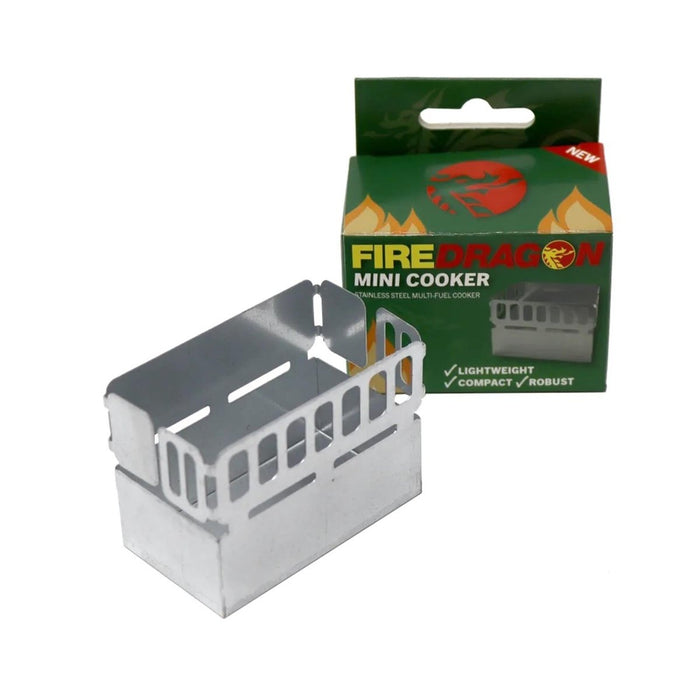 Kompaktowa aluminiowa kuchenka kempingowa BCB FireDragon MK2 z opakowaniem do zastosowań turystycznych i trekkingowych