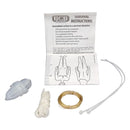 Survival kit with ropes and instructions on a white background